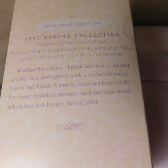 Hallmark Spring Barbie Ornament Collector's Series 1997 - Picture 6 of 6